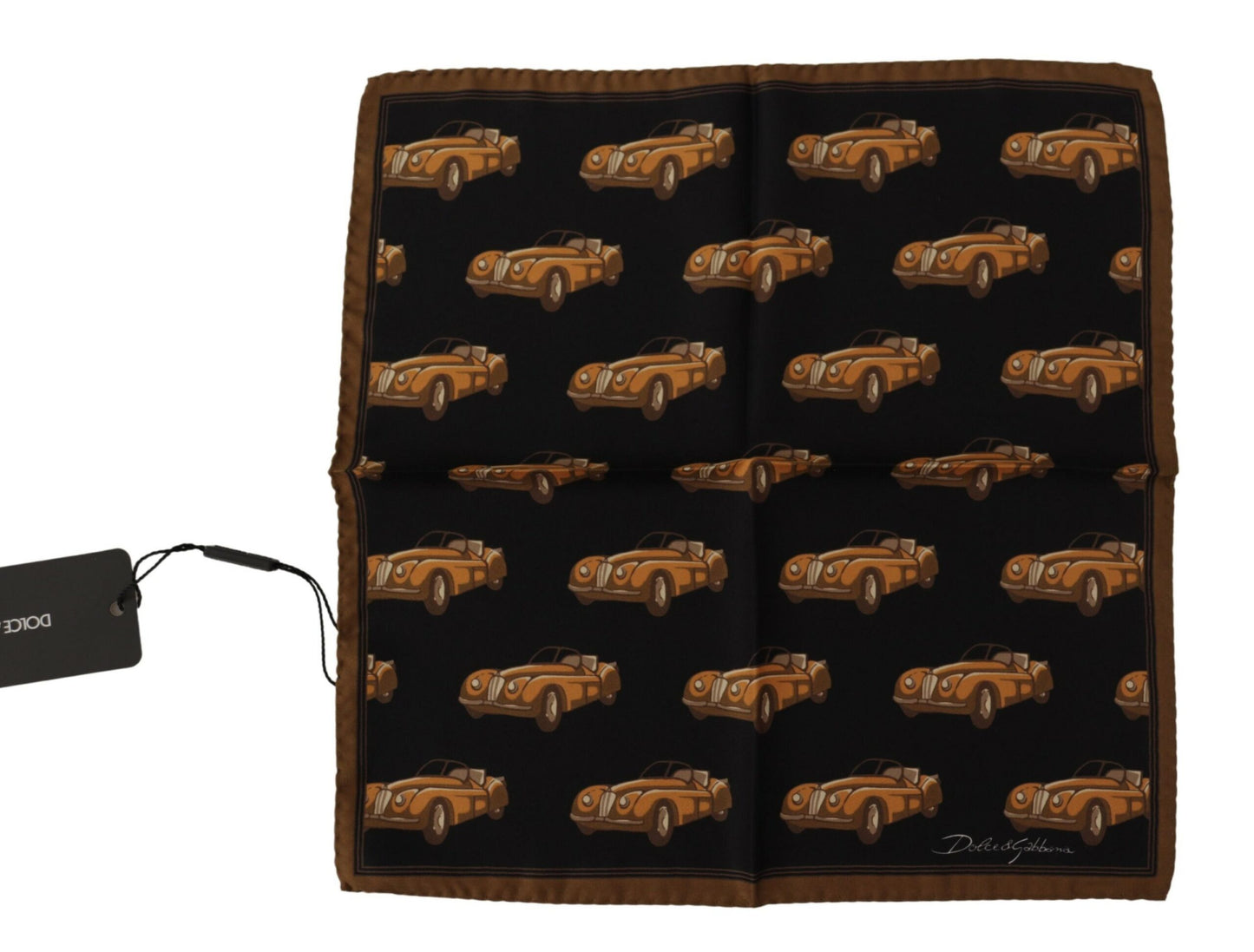 Dolce & Gabbana Silk Square Men's Scarf with Unique Car Print