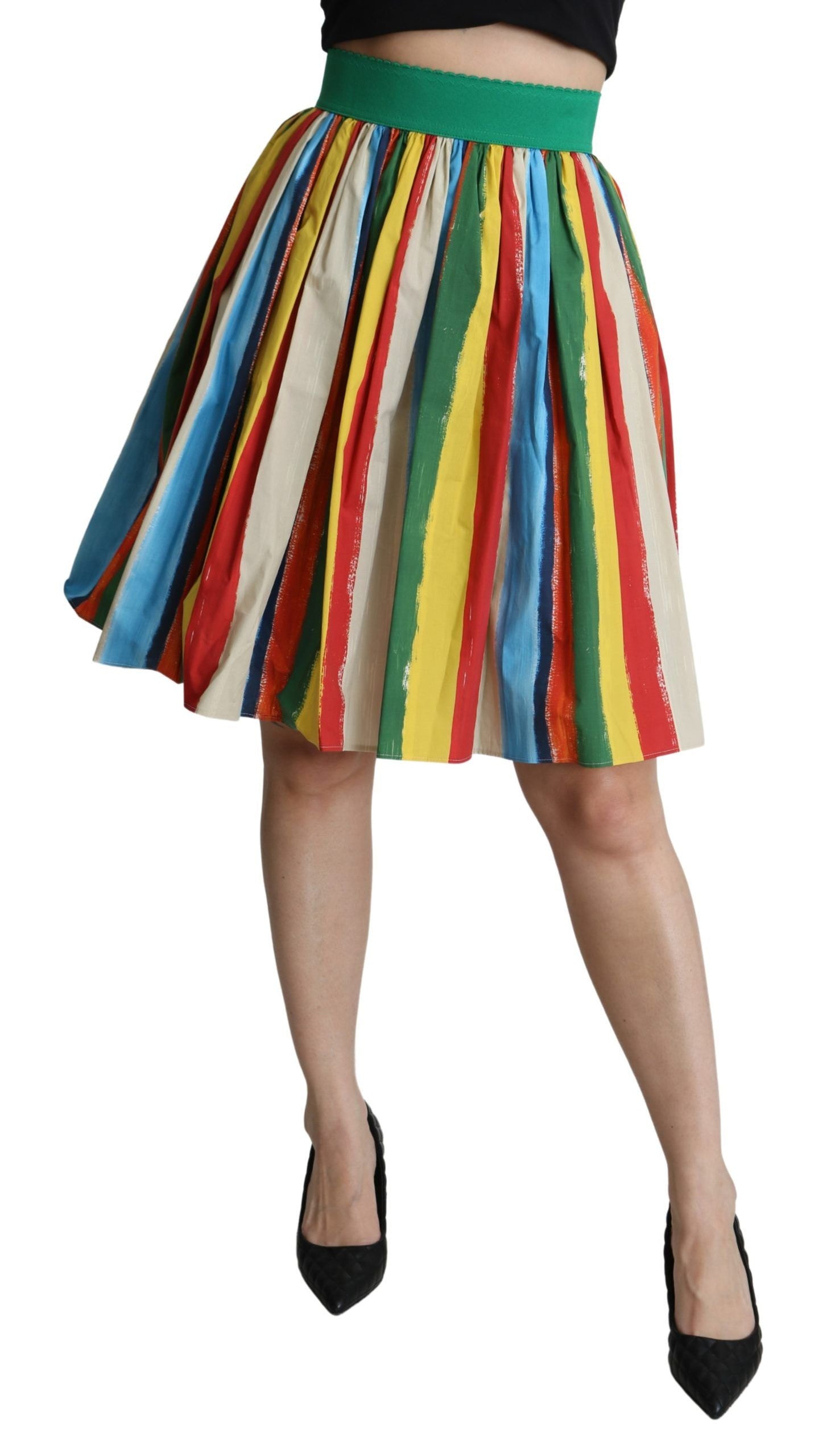 Dolce & Gabbana Chic Multicolor Pleated A-Line Skirt