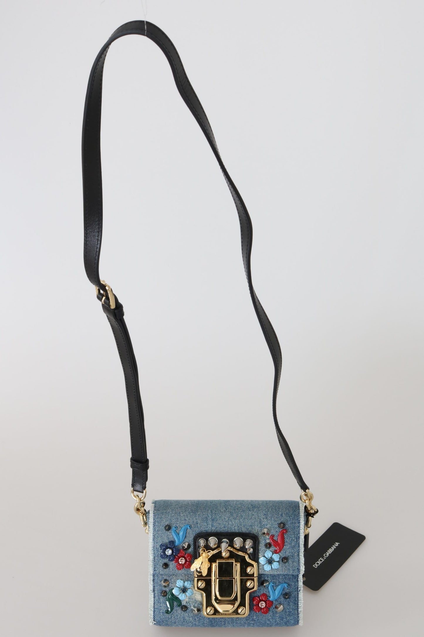 Dolce & Gabbana Elegant Blue & Black Lucia Crossbody Bag