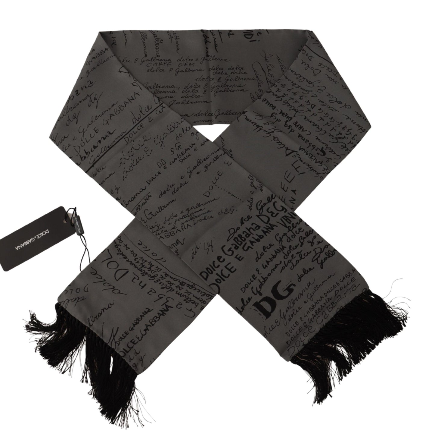 Dolce & Gabbana Elegant Gray Silk Men's Scarf