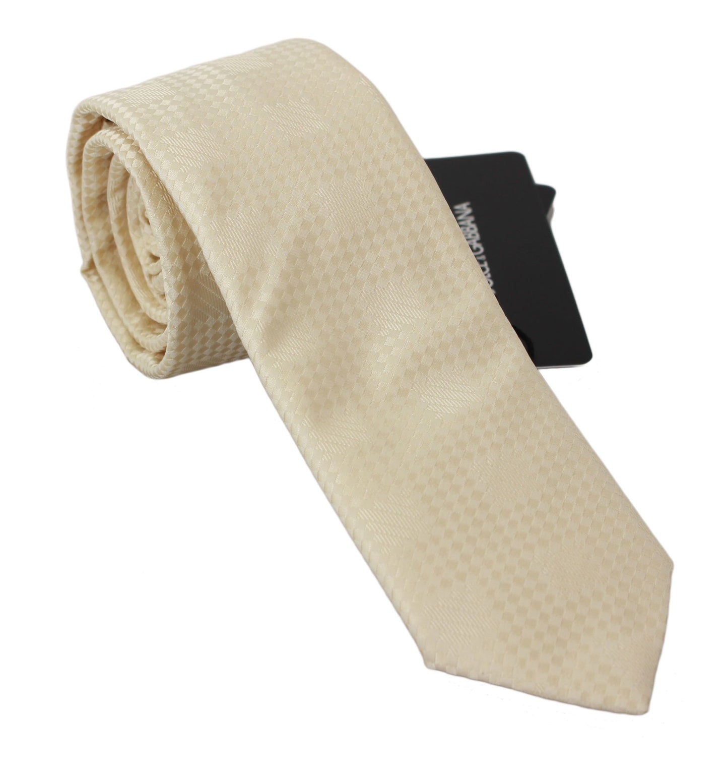 Dolce & Gabbana Elegant Cream Beige Silk Blend Neck Tie