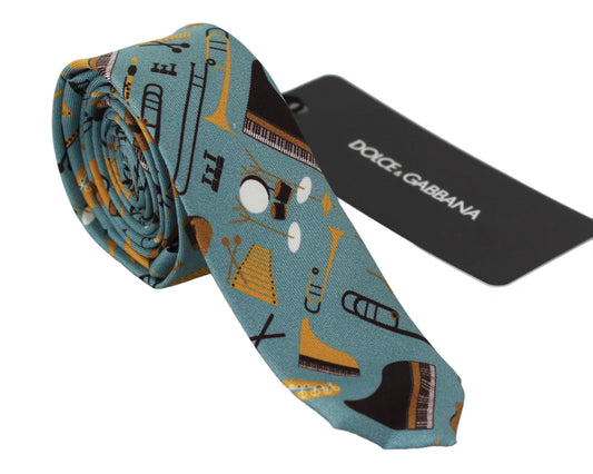 Dolce & Gabbana Multicolor Silk Music Print Neck Tie