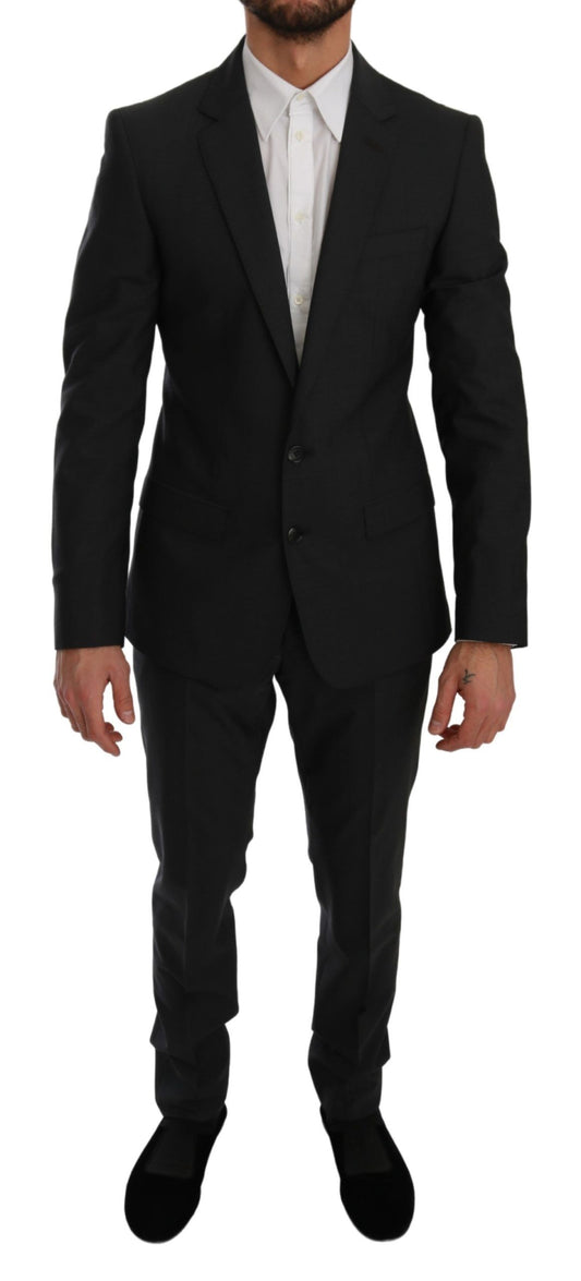 Dolce & Gabbana Elegant Gray Wool Blend Slim Fit Suit