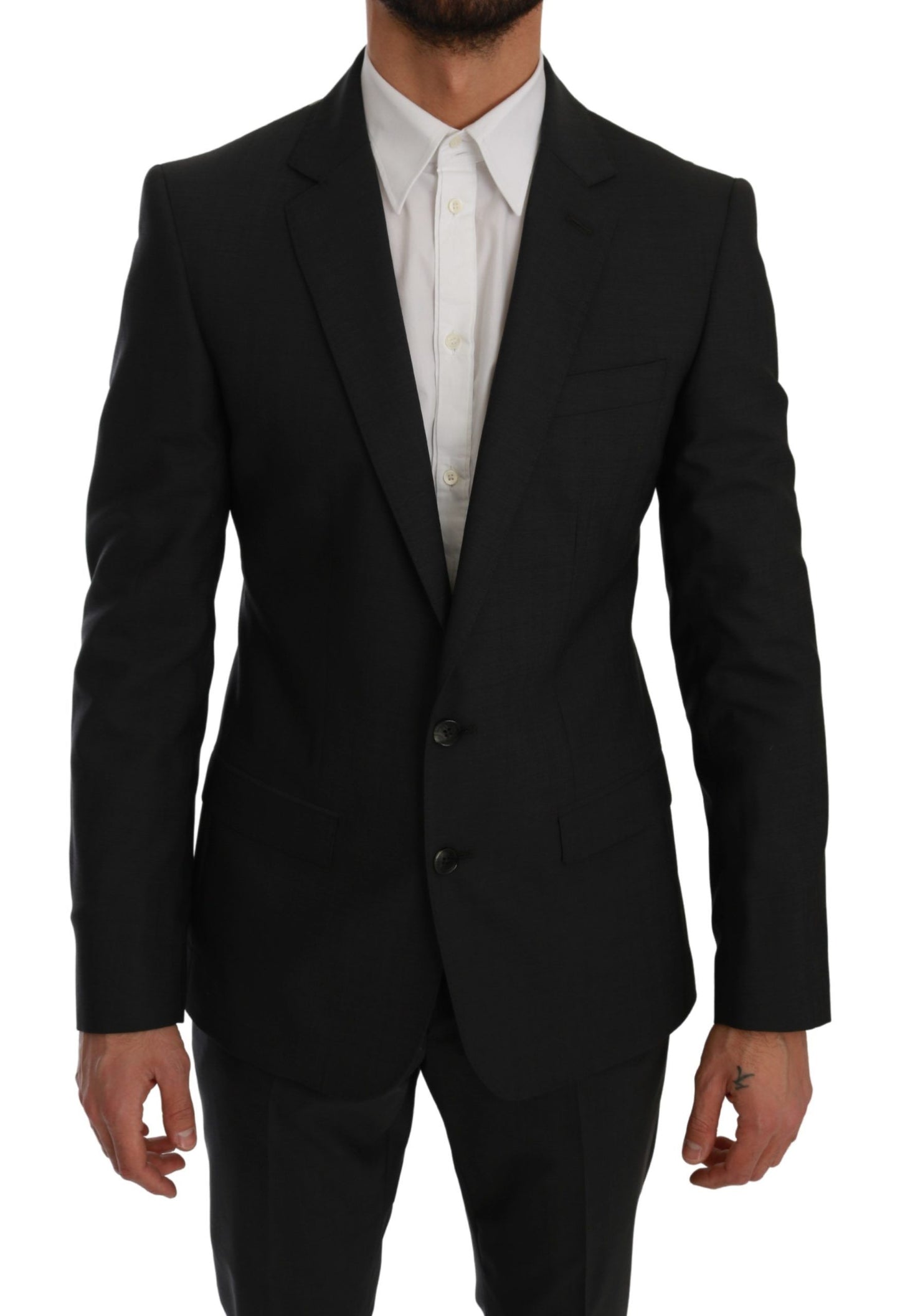 Dolce & Gabbana Elegant Gray Wool Blend Slim Fit Suit