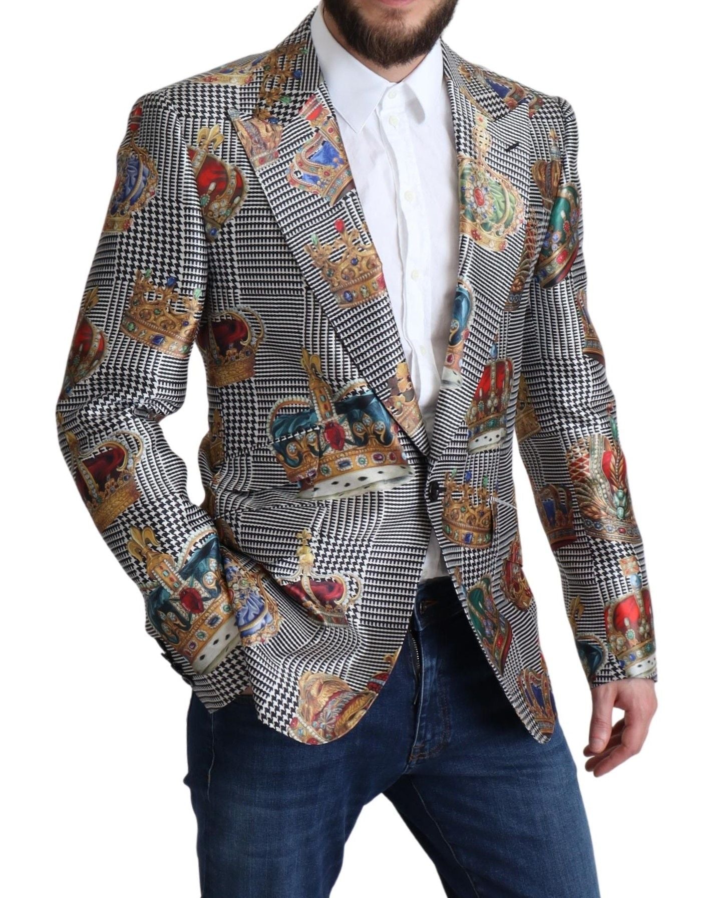 Dolce & Gabbana Elegant Multicolor Silk Blazer Jacket