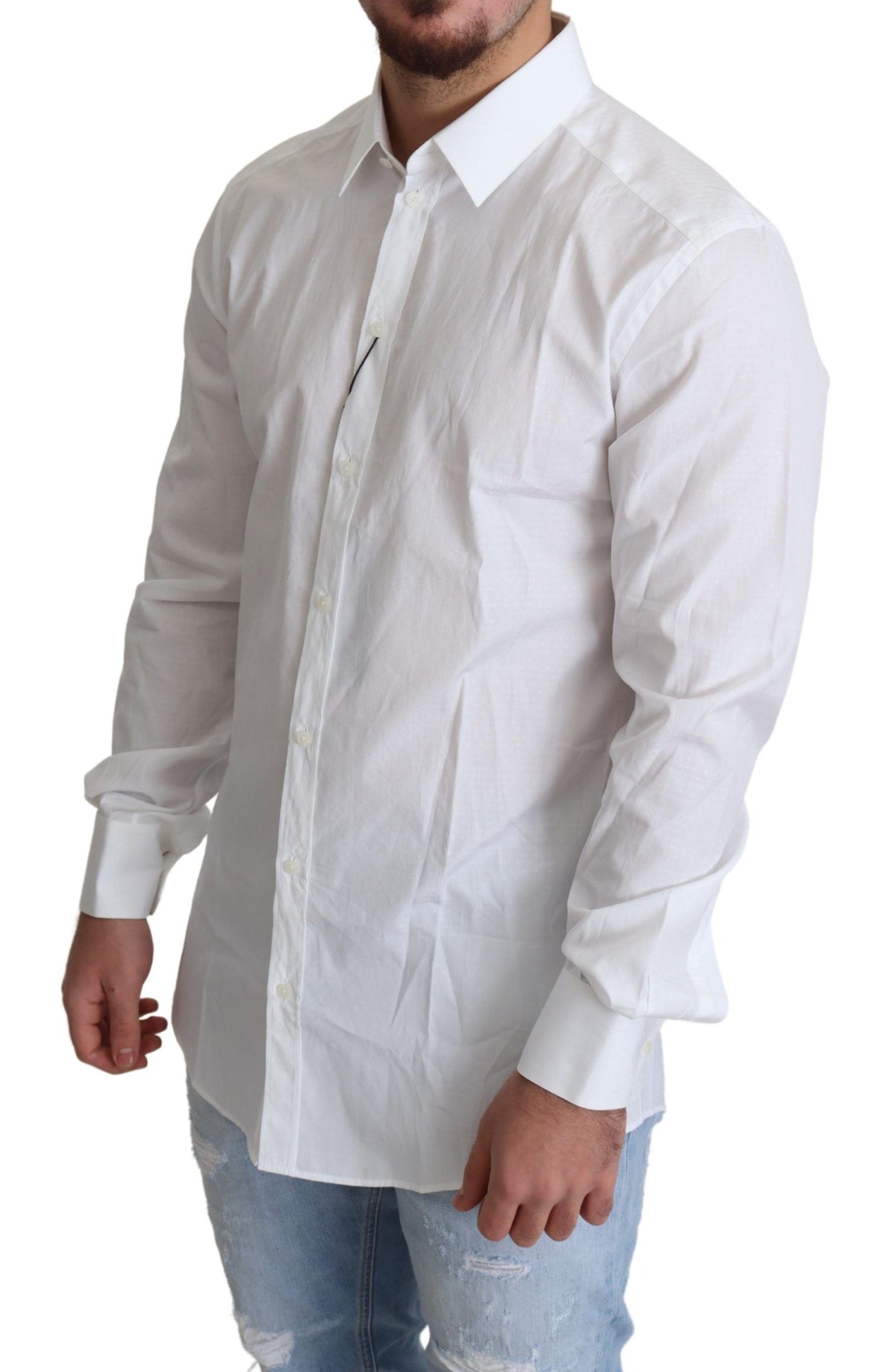 Dolce & Gabbana Elegant White Cotton Dress Shirt