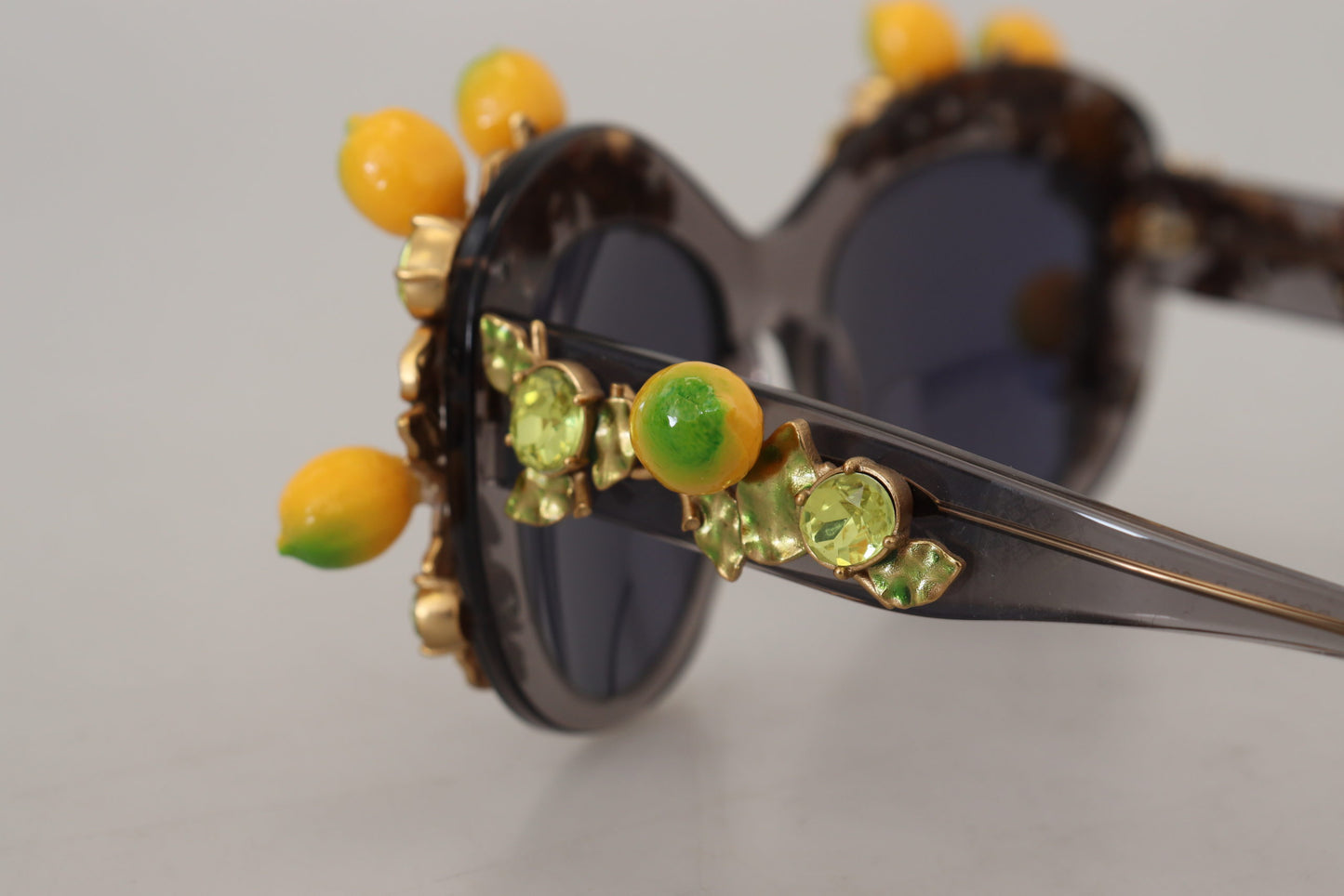 Dolce & Gabbana Gray Acetate Crystals Lemon Applique DG4283B Sunglasses