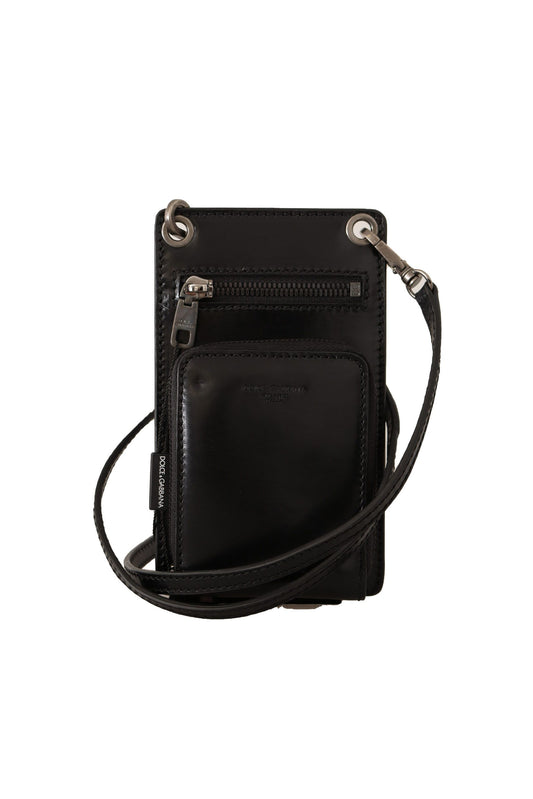 Dolce & Gabbana Elegant Leather Phone Wallet with Strap