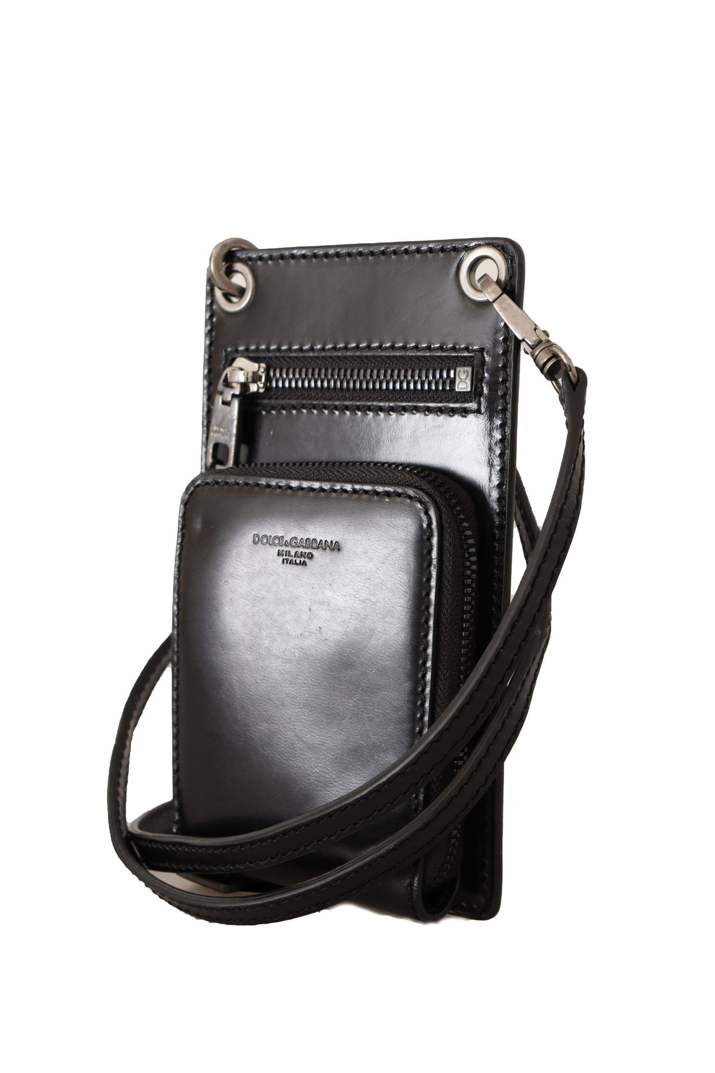 Dolce & Gabbana Elegant Leather Phone Wallet with Strap