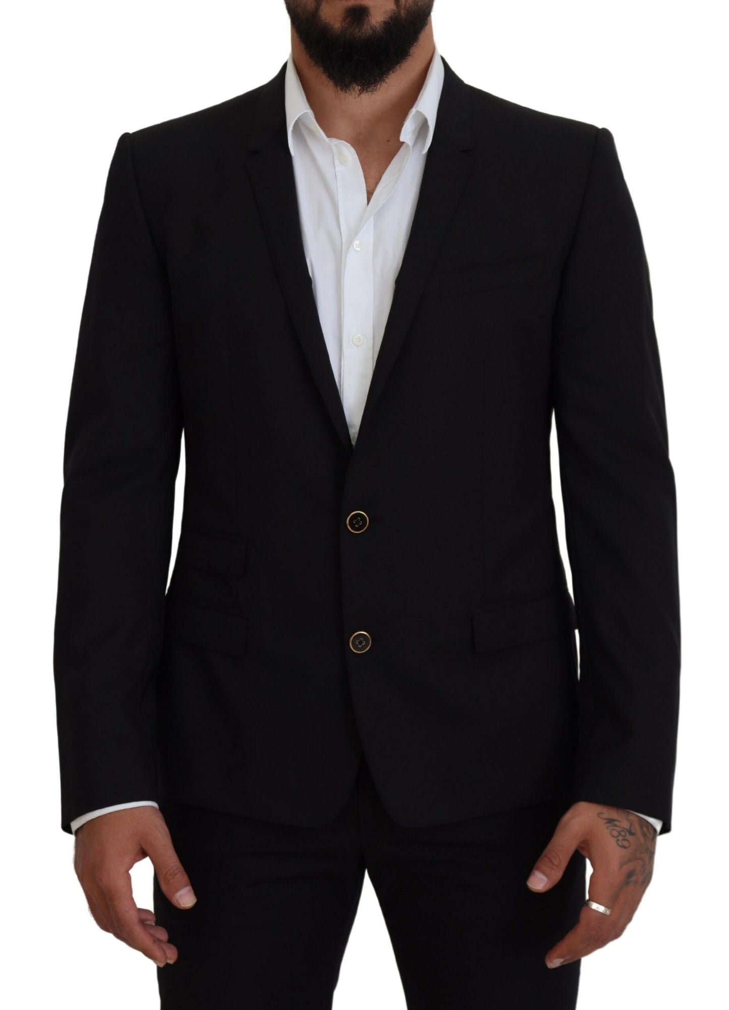 Dolce & Gabbana Elegant Black Formal Wool Blend Blazer