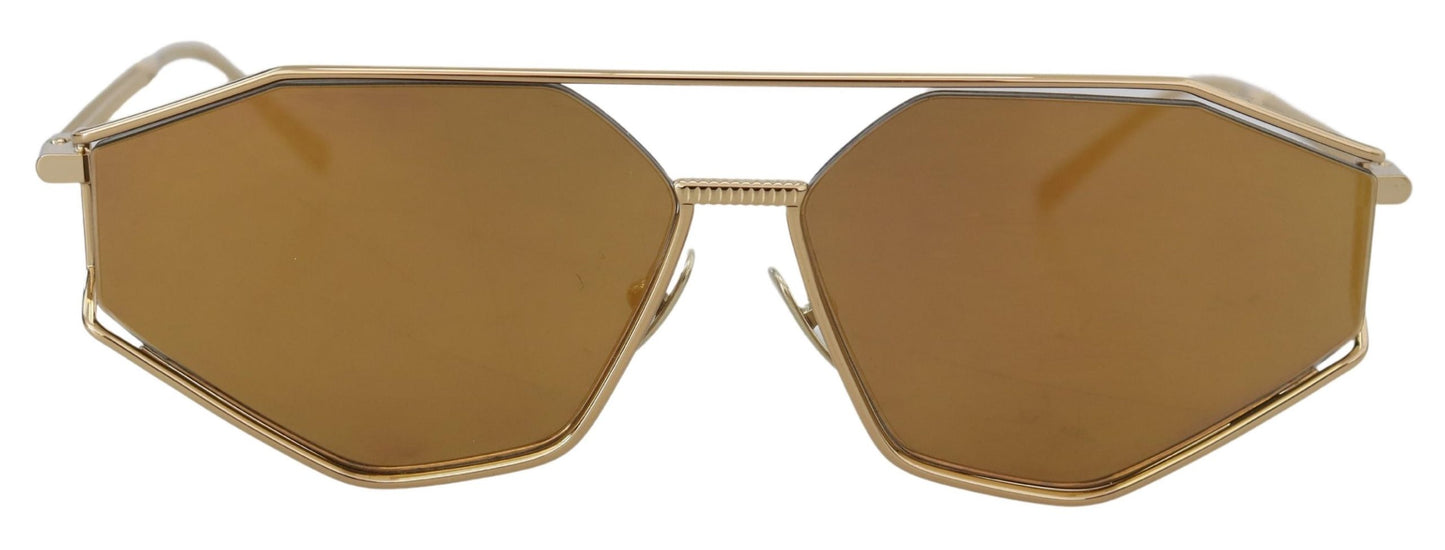 Dolce & Gabbana Elegant Gold Frame Sunglasses with UV Protection