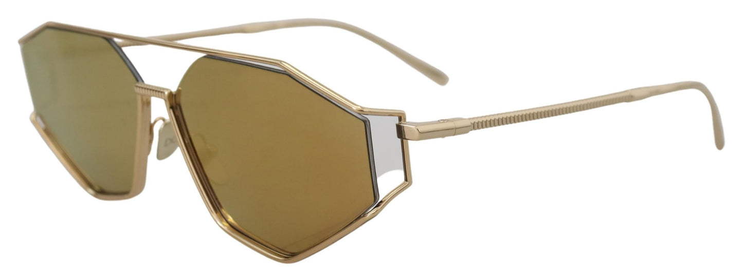 Dolce & Gabbana Elegant Gold Frame Sunglasses with UV Protection