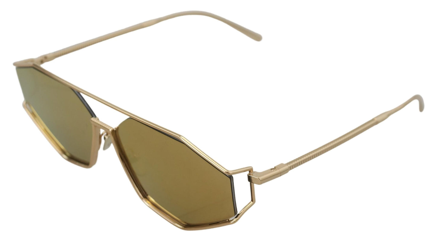 Dolce & Gabbana Elegant Gold Frame Sunglasses with UV Protection