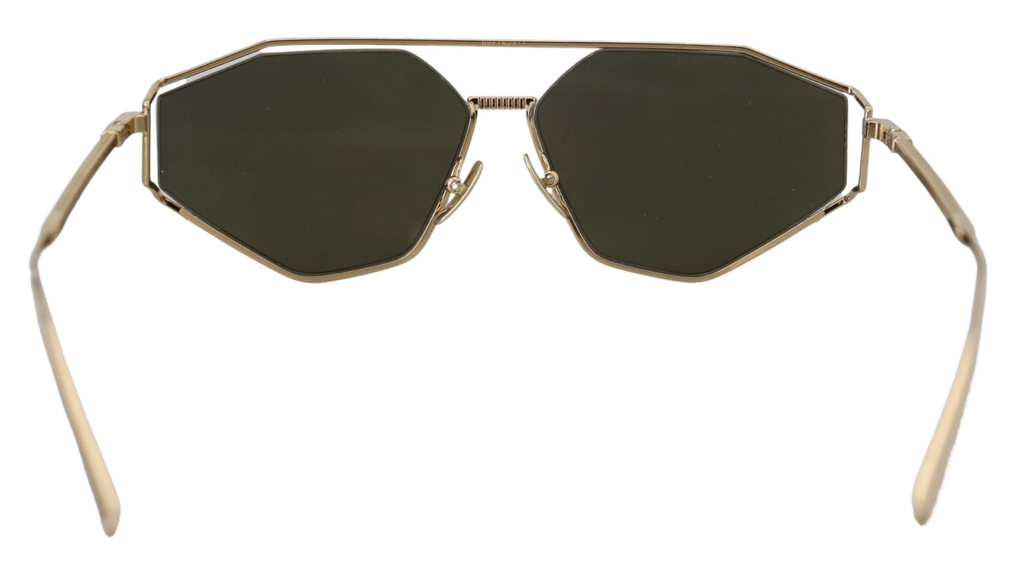 Dolce & Gabbana Elegant Gold Frame Sunglasses with UV Protection