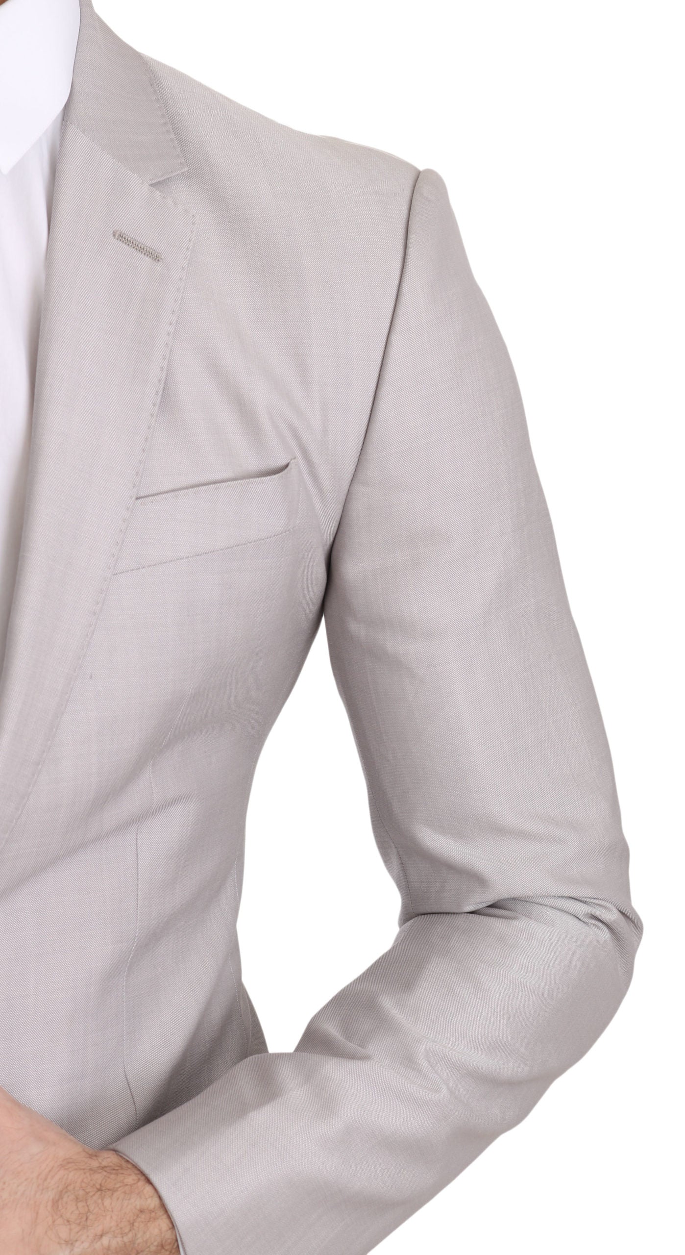 Dolce & Gabbana Sleek Silver Italian Wool Silk Blazer