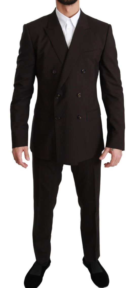 Dolce & Gabbana Elegant Brown Wool-Silk Men's Suit