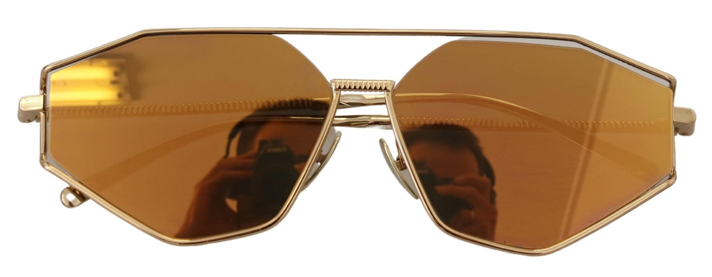 Dolce & Gabbana Elegant Gold Frame Sunglasses with UV Protection