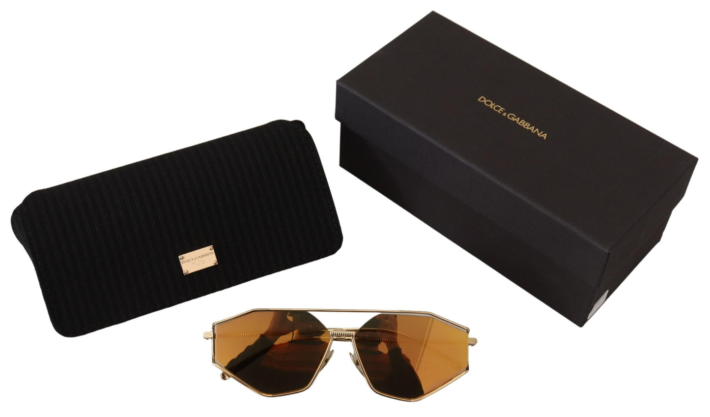 Dolce & Gabbana Elegant Gold Frame Sunglasses with UV Protection