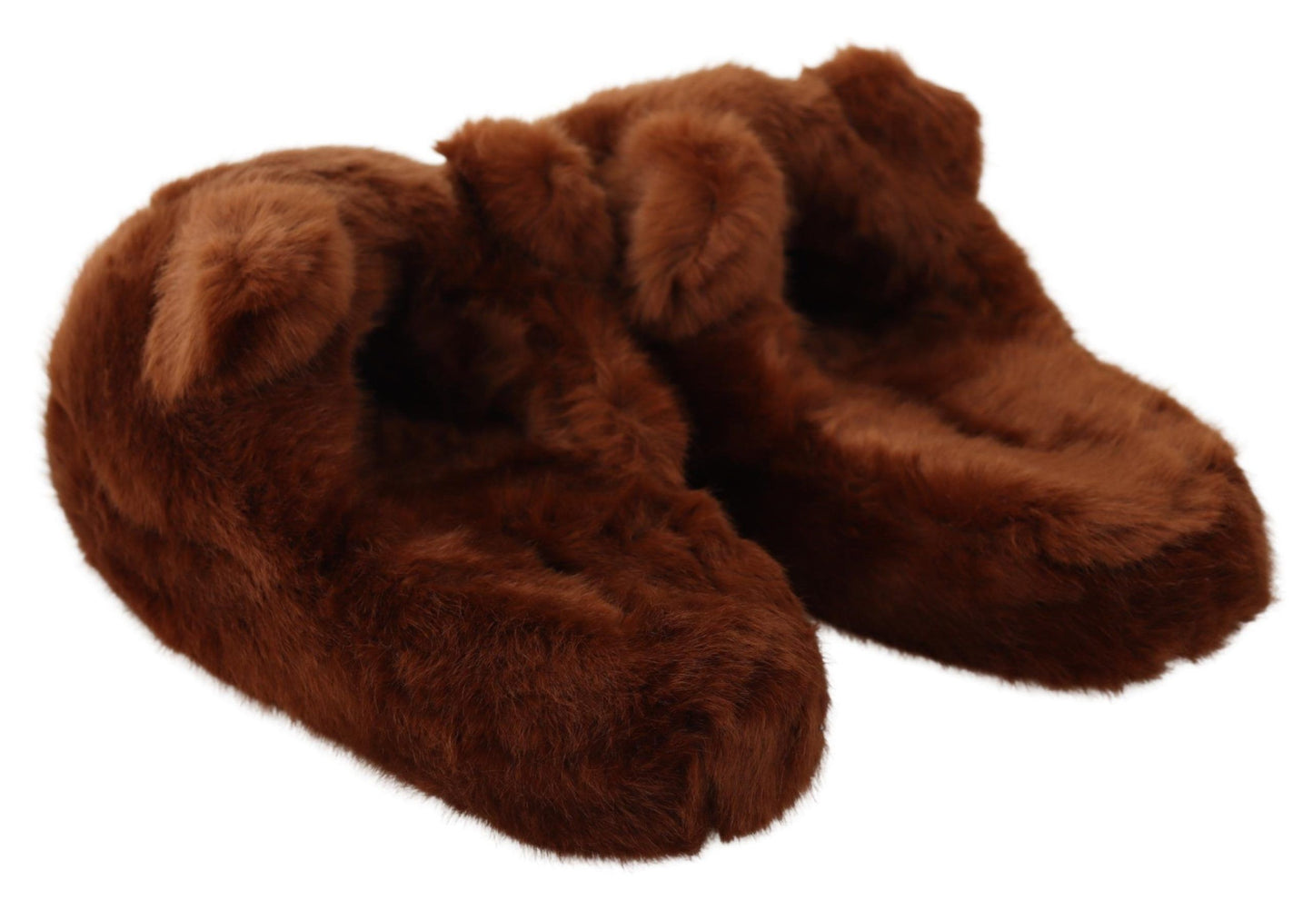 Dolce & Gabbana Teddy Bear Embellished Brown Loafers