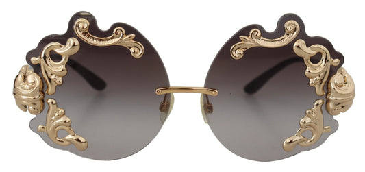 Dolce & Gabbana Elegant Gold-Toned Baroque Women's Sunglasses