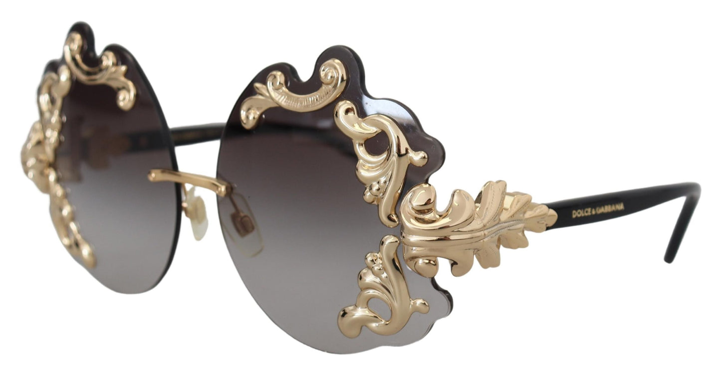 Dolce & Gabbana Elegant Gold-Toned Baroque Women's Sunglasses