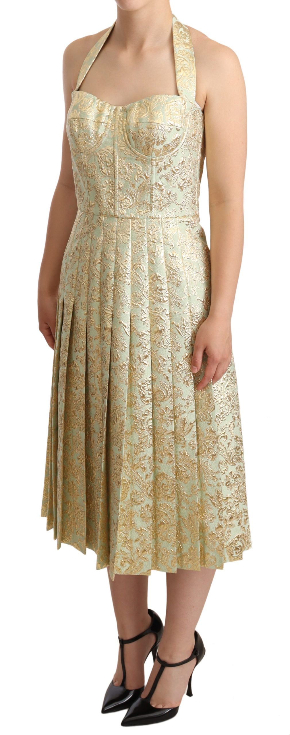 Dolce & Gabbana Elegant Jacquard Midi A-Line Dress