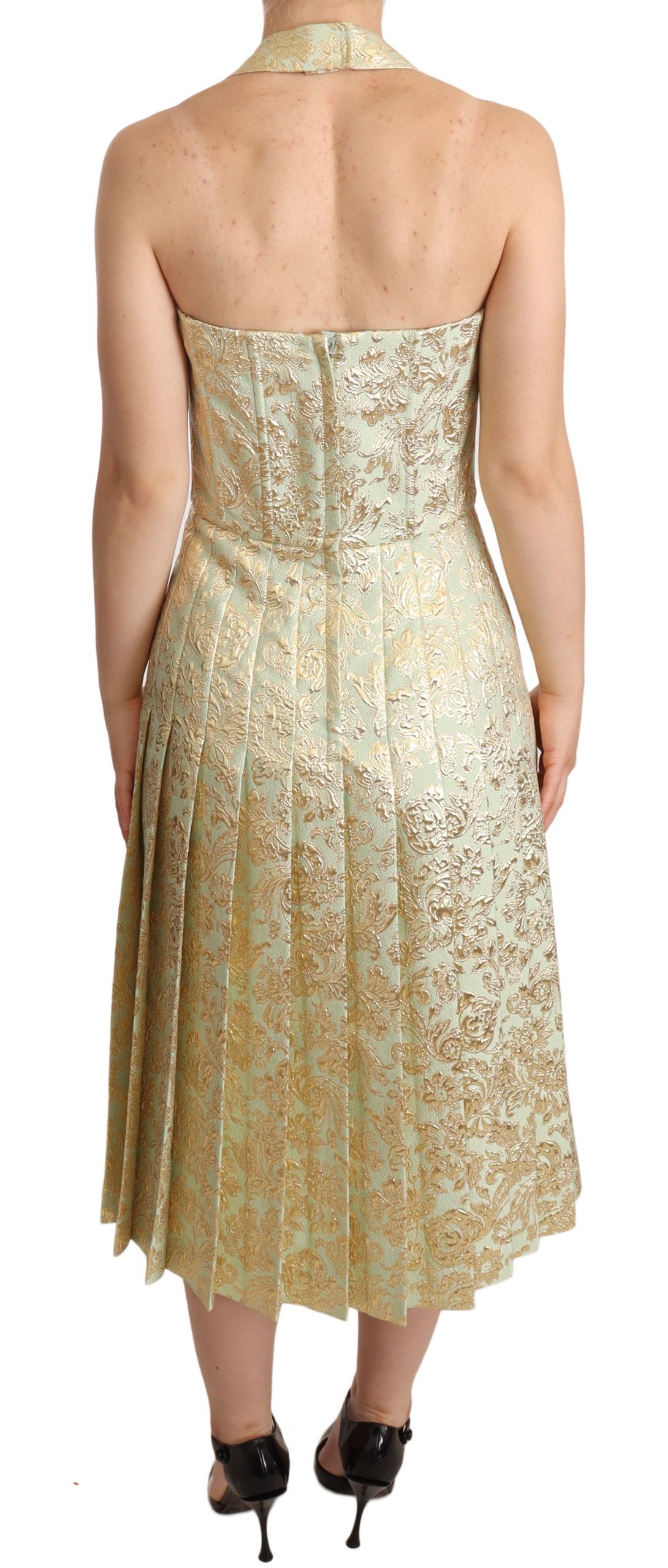 Dolce & Gabbana Elegant Jacquard Midi A-Line Dress