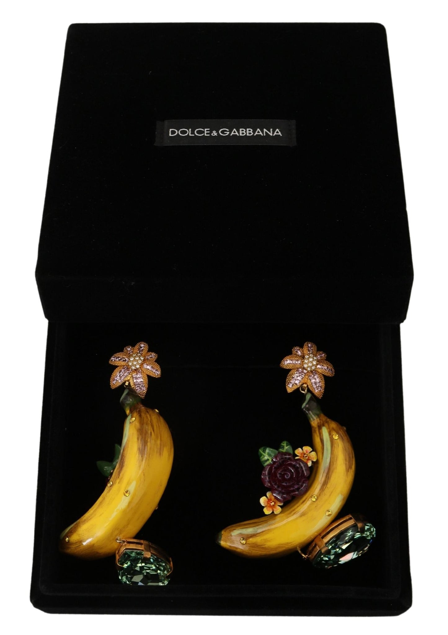 Dolce & Gabbana Sicilian Banana Crystal Clip-On Earrings