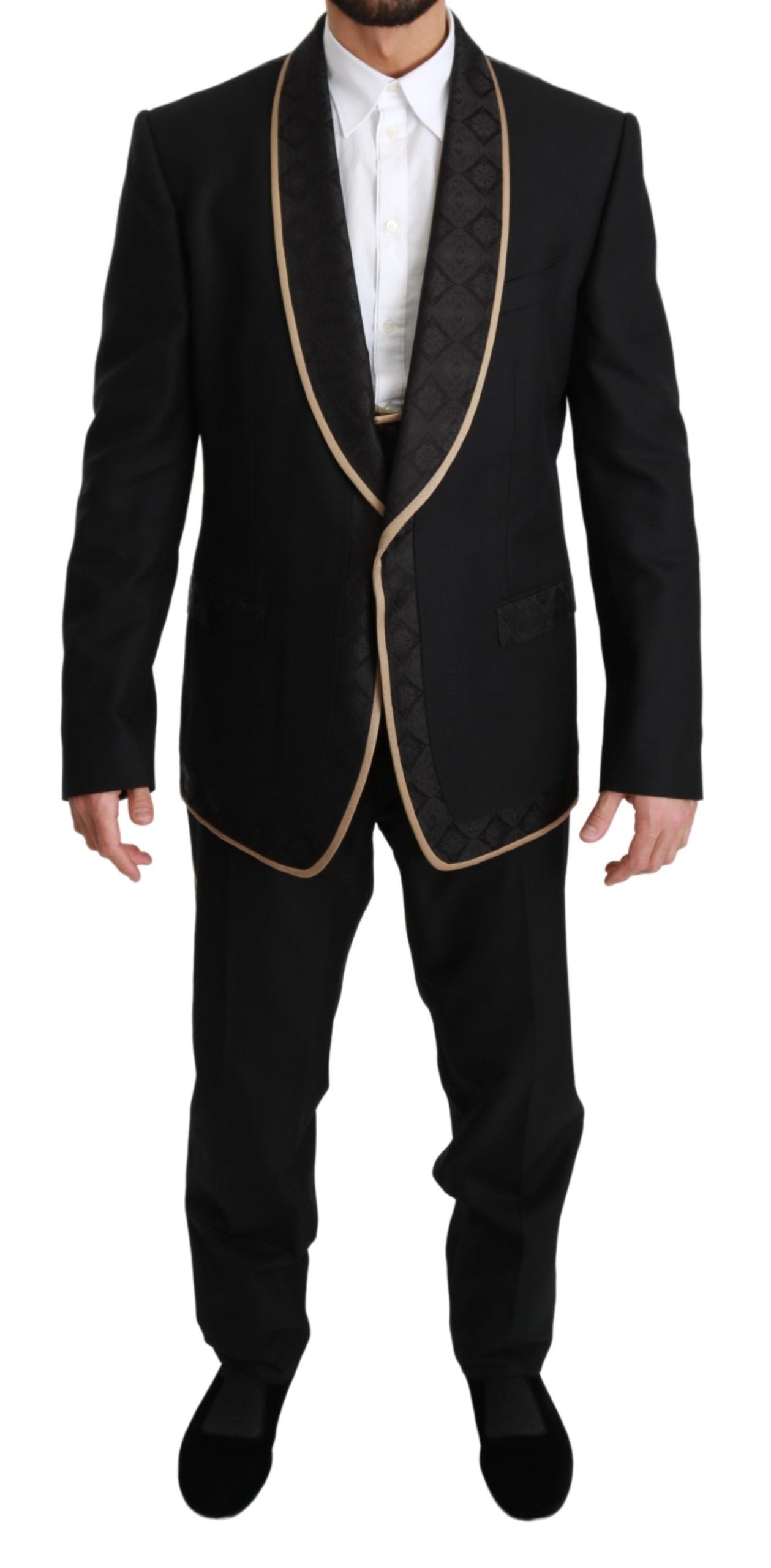 Dolce & Gabbana Elegant Black Silk-Blend 3 Piece Suit