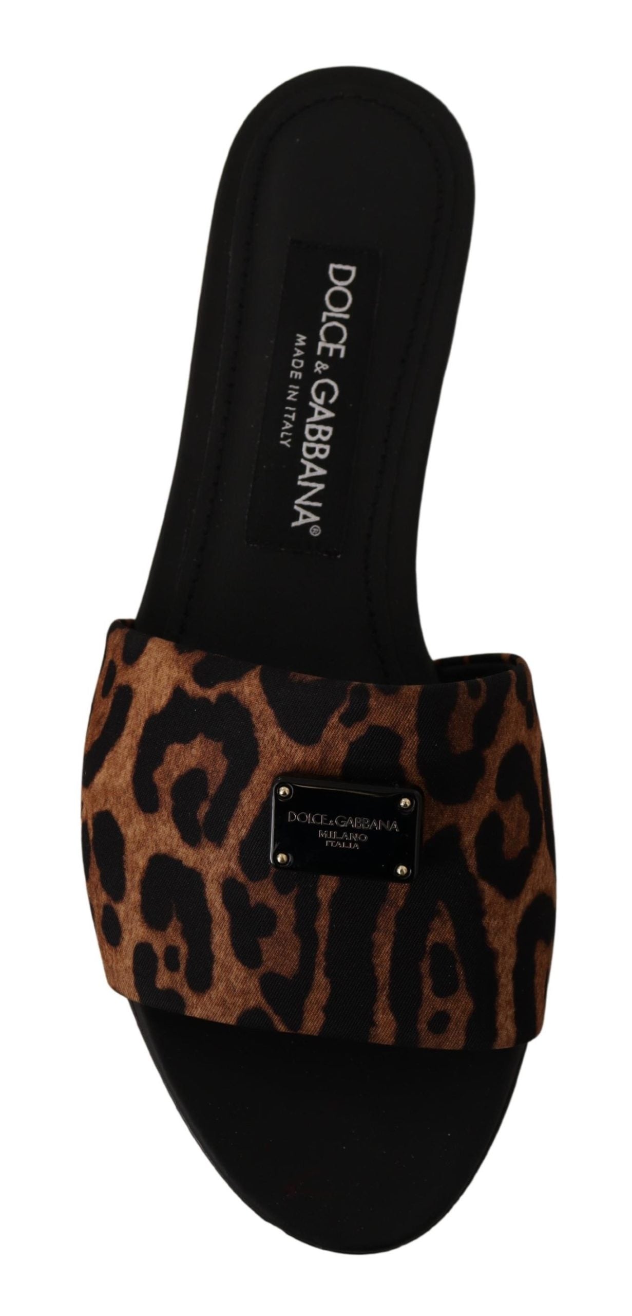 Dolce & Gabbana Elegant Leopard Print Slide Sandals