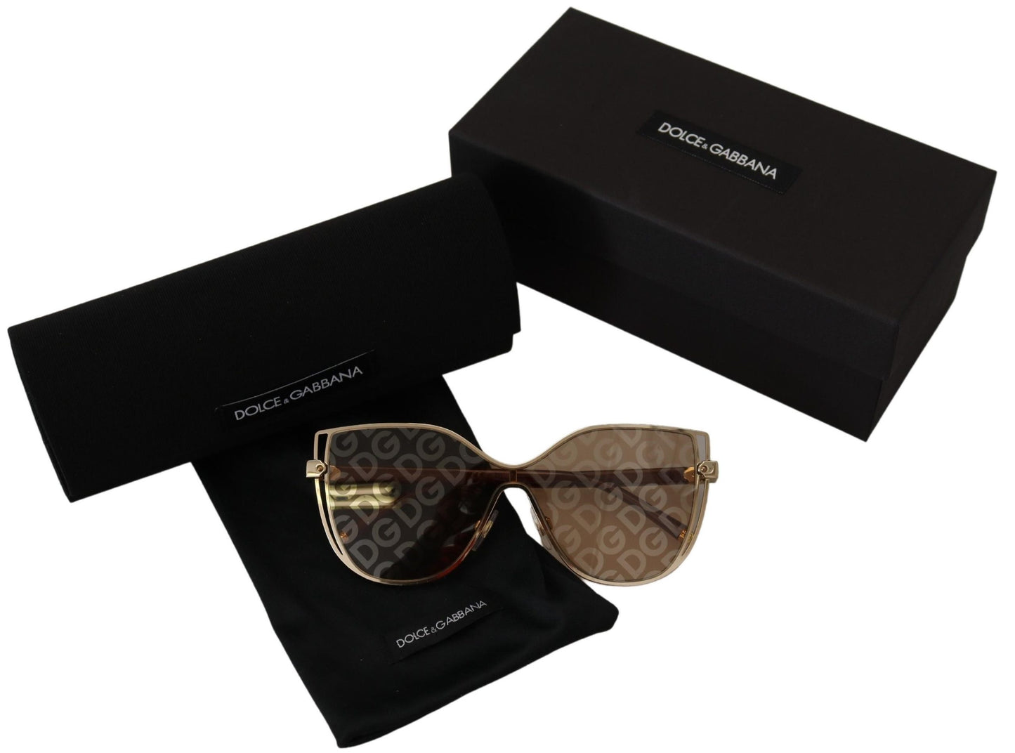 Dolce & Gabbana Elegant Gold-Toned UV Protective Sunglasses