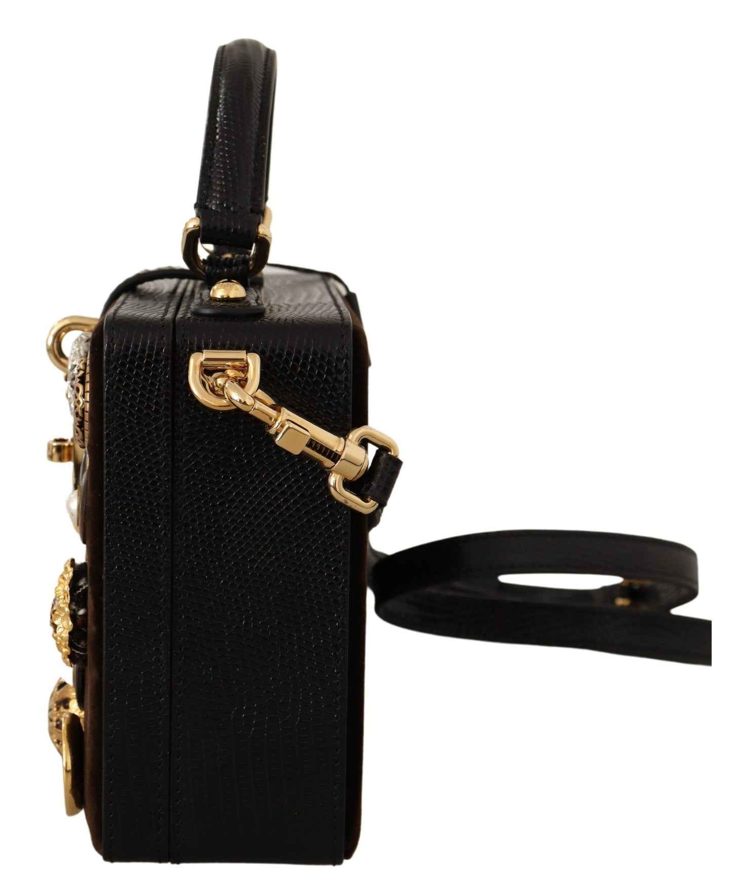 Dolce & Gabbana Enchanted Velvet Iguana Leather Box Bag