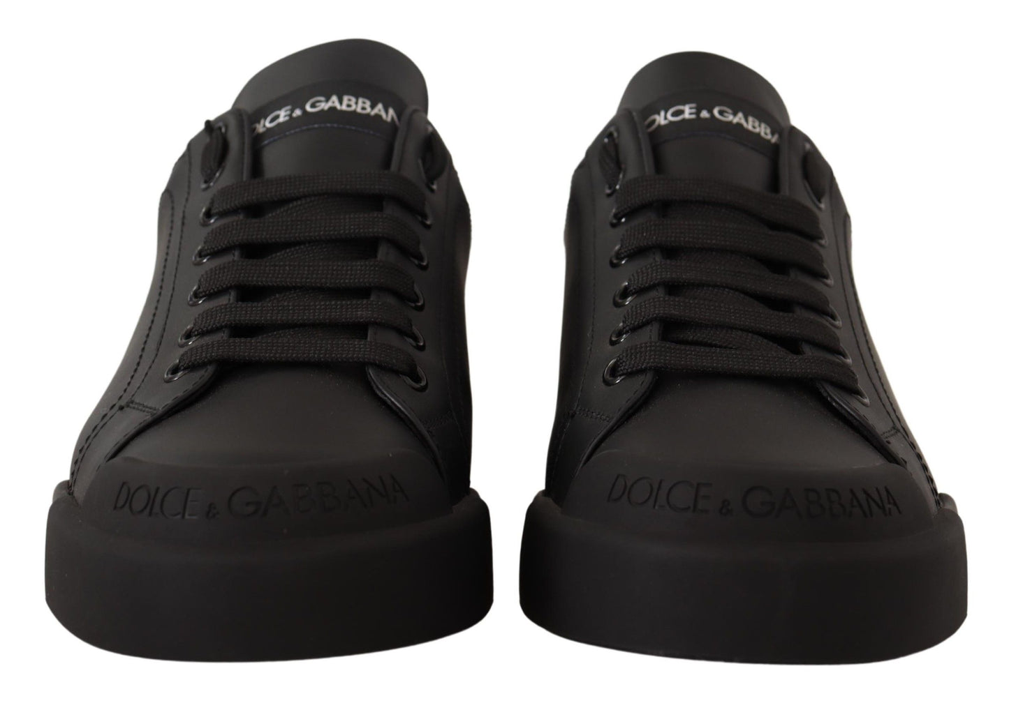 Dolce & Gabbana Elegant Black Leather Casual Sneakers