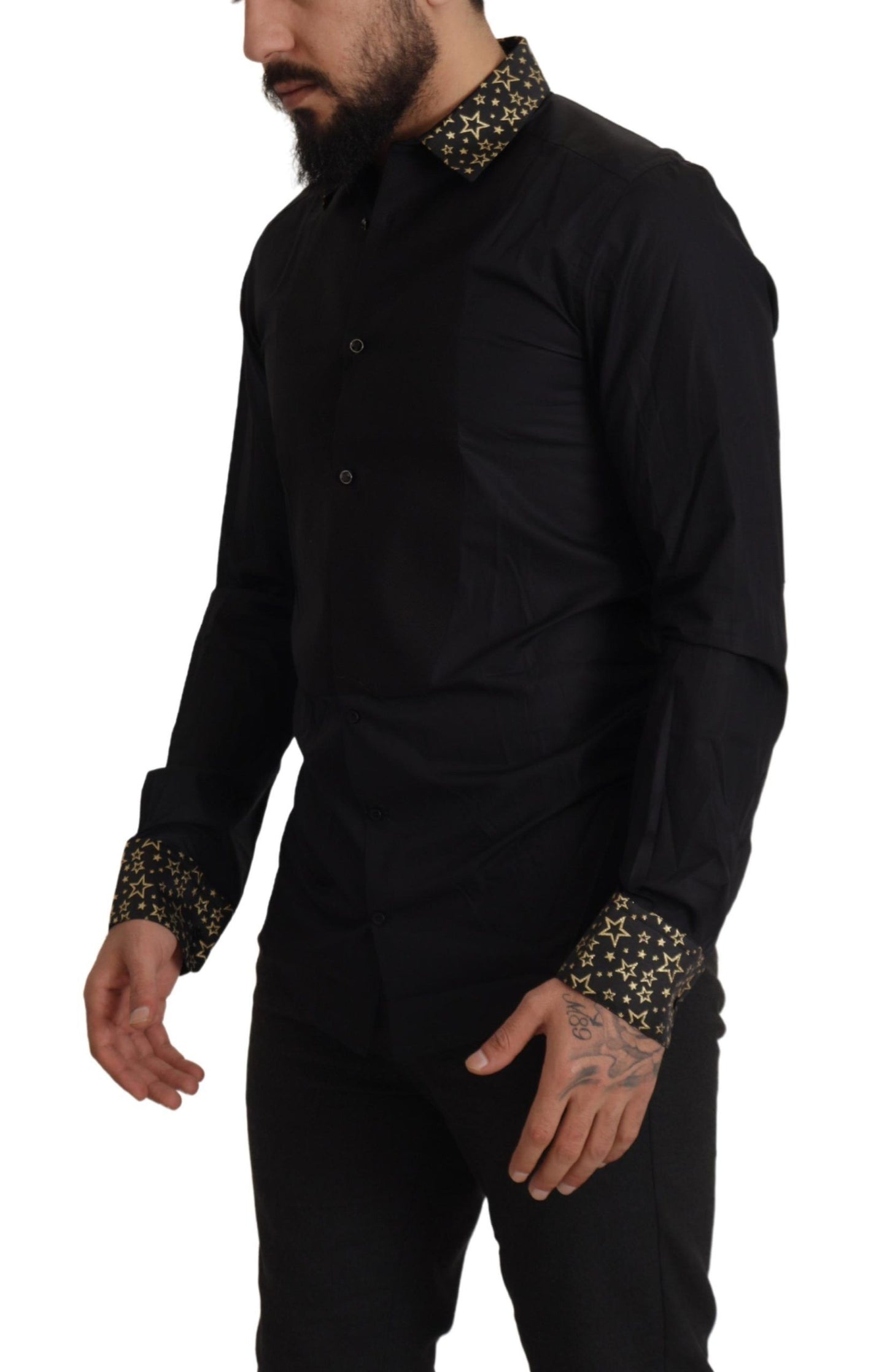 Dolce & Gabbana Elegant Slim Fit Black Cotton Shirt