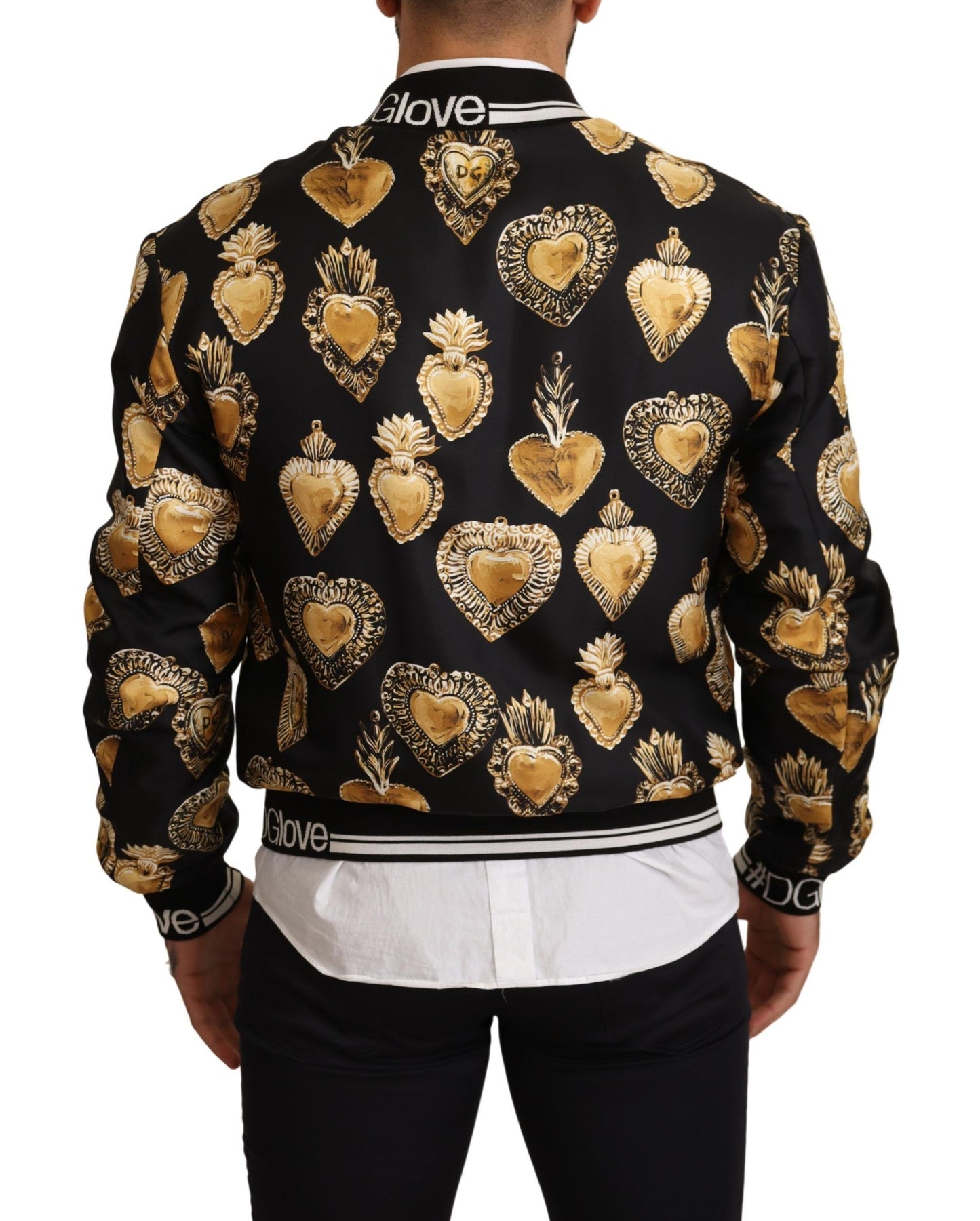 Dolce & Gabbana Opulent Silk Satin Bomber with Signature Print