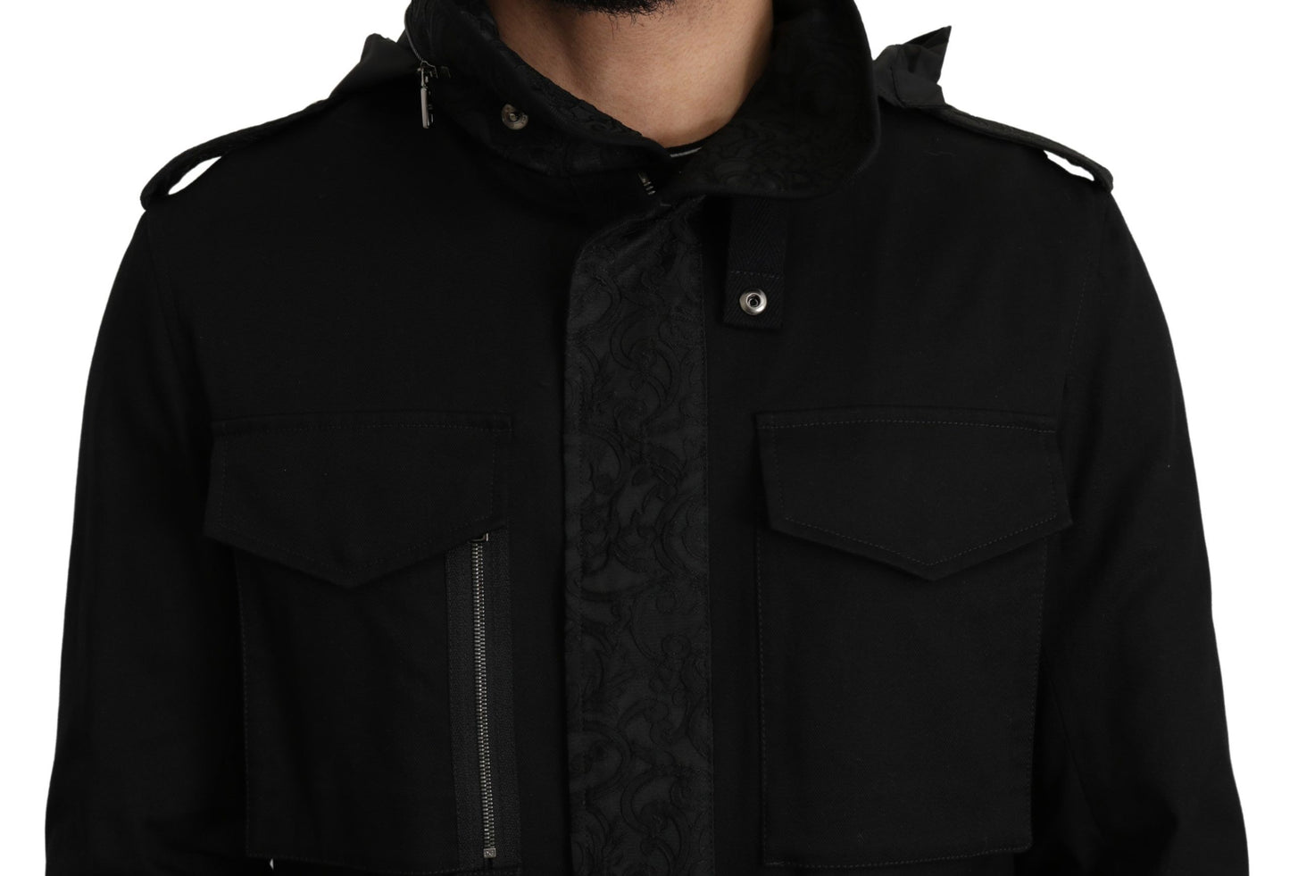 Dolce & Gabbana Elegant Black Jacquard Zip Jacket