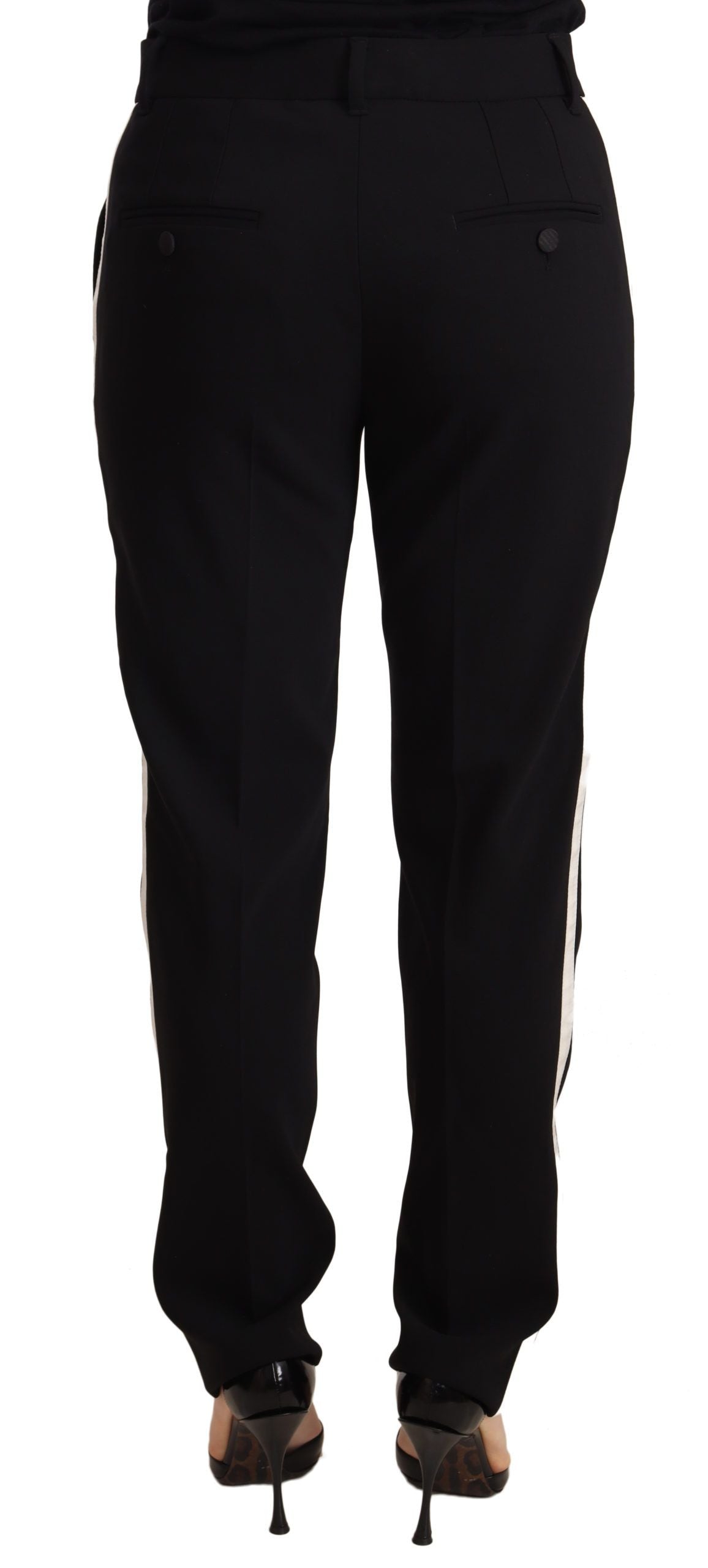 Dolce & Gabbana Elegant Striped Wool-Silk Trousers