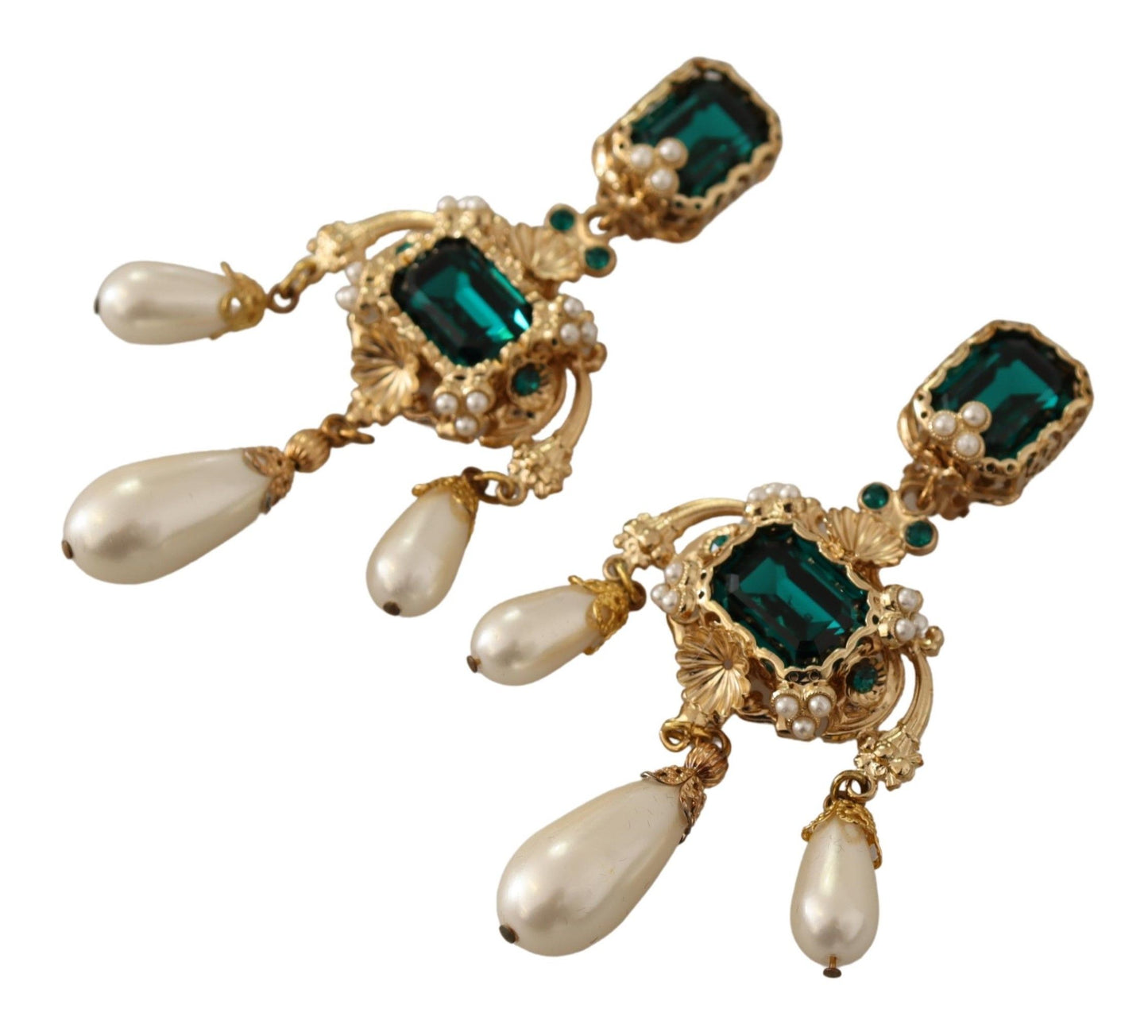 Dolce & Gabbana Baroque-Inspired Gold Clip-on Earrings