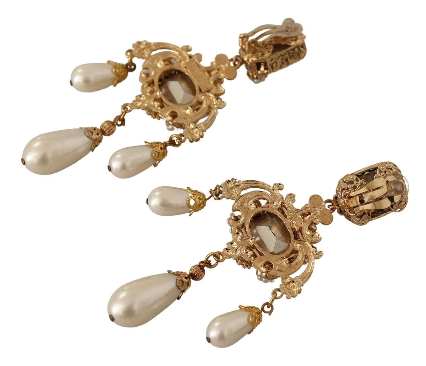 Dolce & Gabbana Baroque-Inspired Gold Clip-on Earrings