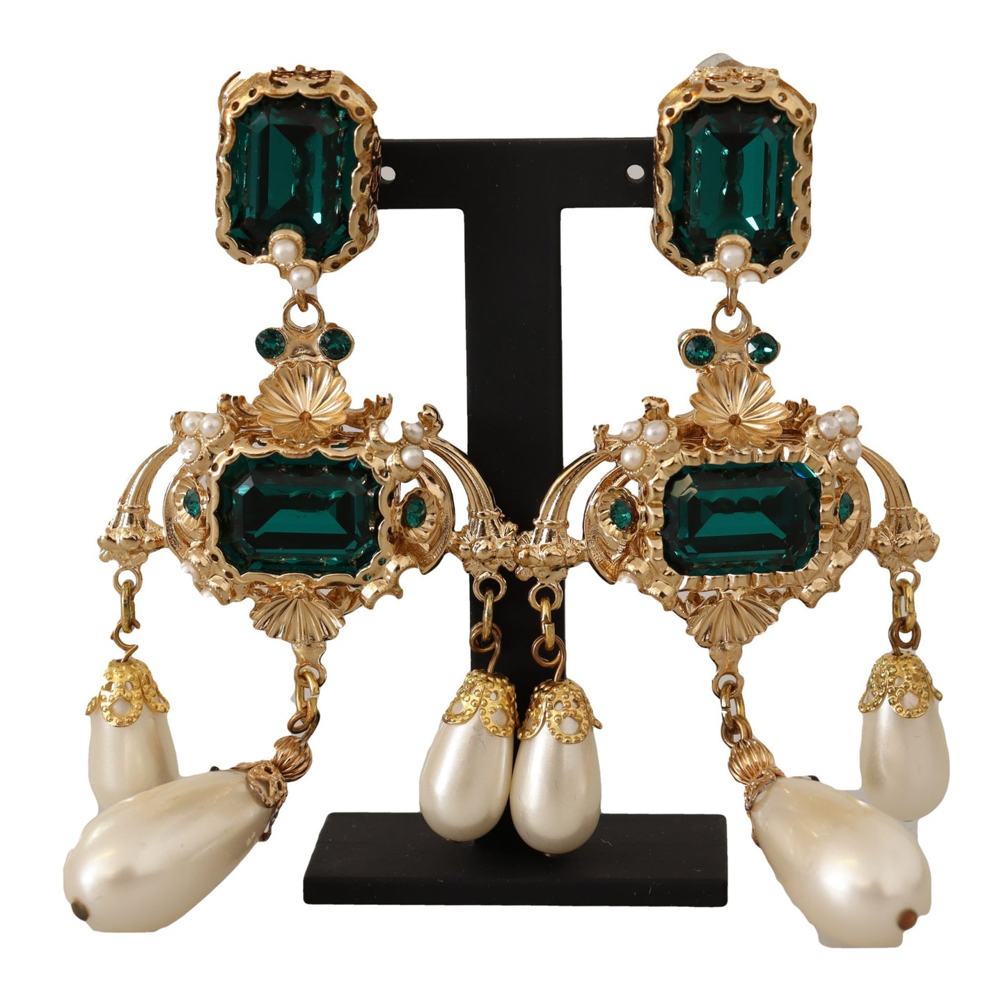 Dolce & Gabbana Baroque-Inspired Gold Clip-on Earrings