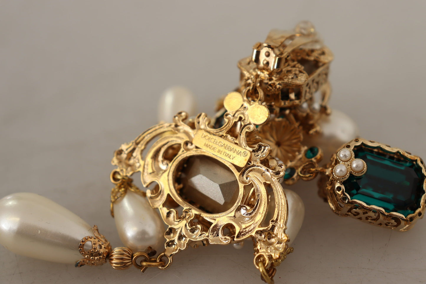 Dolce & Gabbana Baroque-Inspired Gold Clip-on Earrings