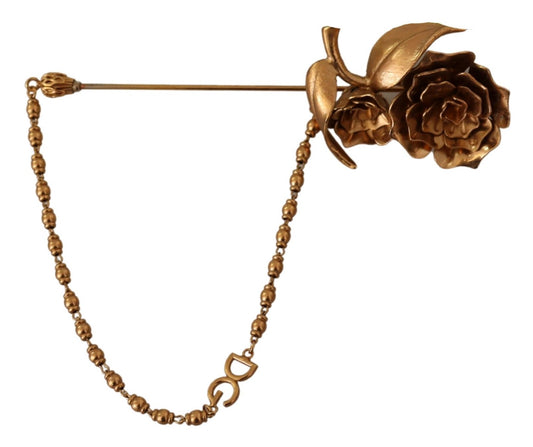 Dolce & Gabbana Elegant Gold Tone Brass Brooch Pin