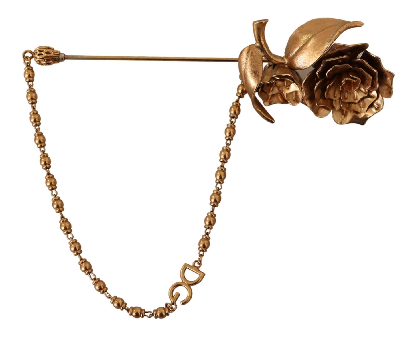 Dolce & Gabbana Elegant Gold Tone Brass Brooch Pin