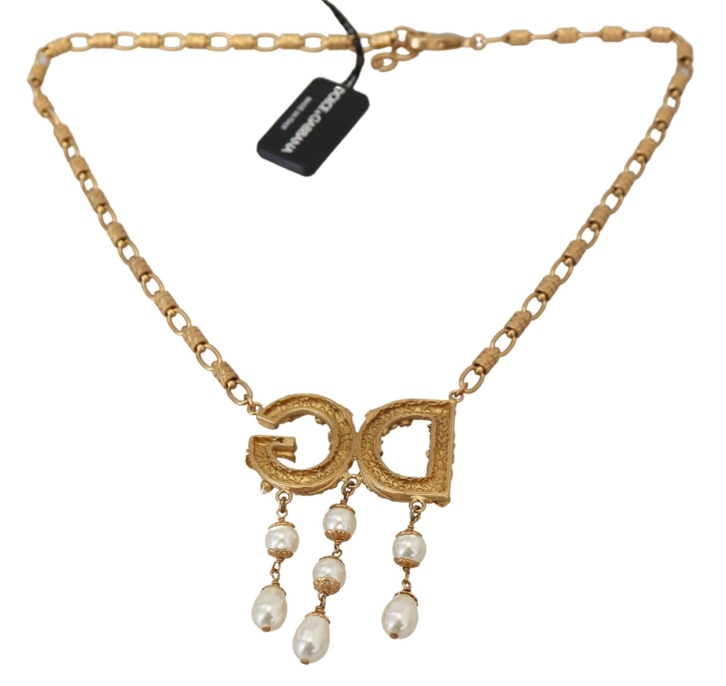 Dolce & Gabbana Glimmering Gold Crystal Statement Necklace