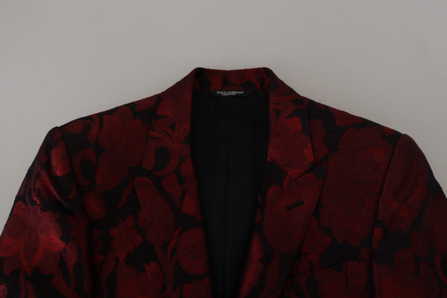 Dolce & Gabbana Elegant Red Floral Jacquard Blazer