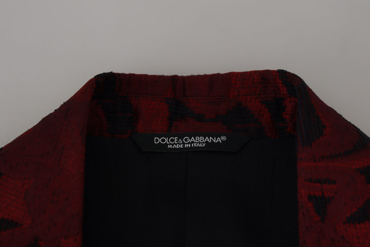 Dolce & Gabbana Elegant Red Floral Jacquard Blazer