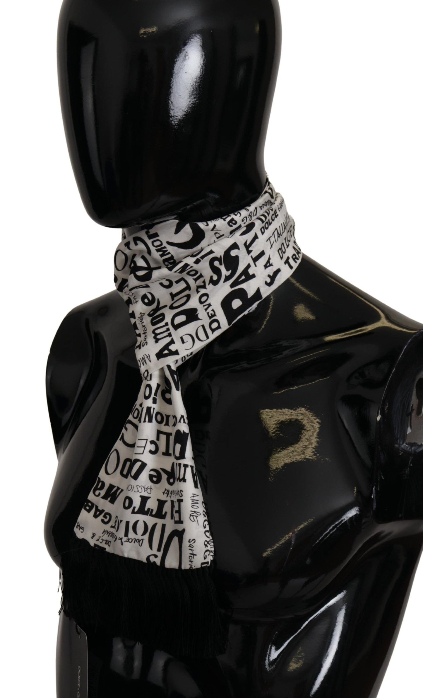 Dolce & Gabbana Elegant Silk Men's Scarf with Doodle Detail