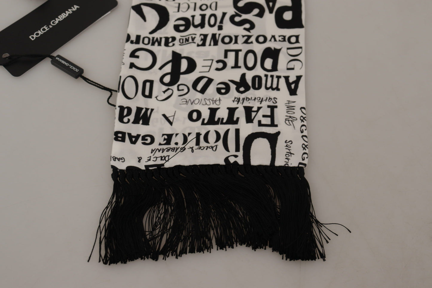 Dolce & Gabbana Elegant Silk Men's Scarf with Doodle Detail