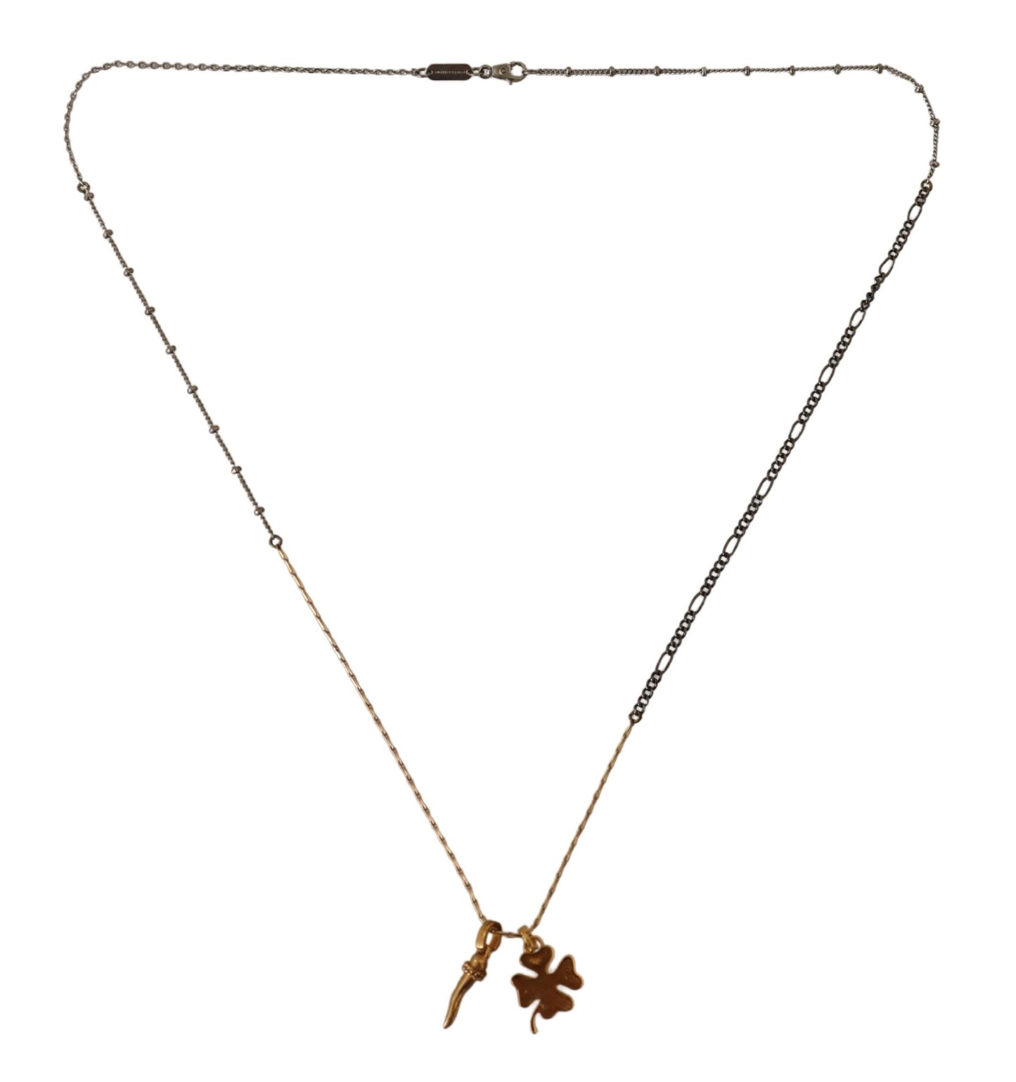 Dolce & Gabbana Elegant Gold Tone Clover Charm Necklace