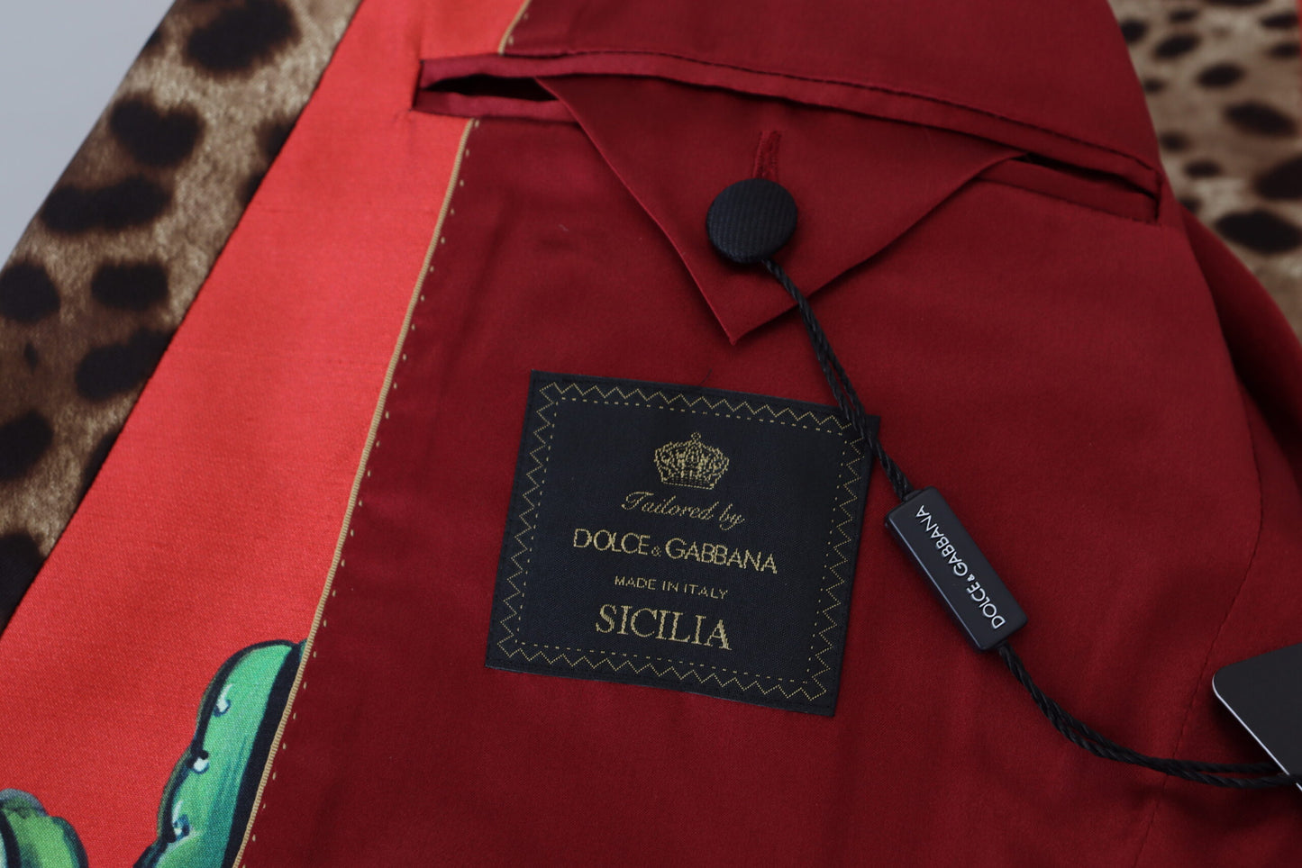 Dolce & Gabbana Red Sicilian Silk Single-Breasted Blazer